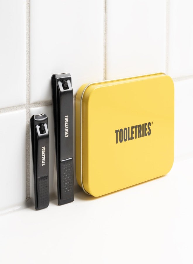 توليتريز مجموعة أدوات تقليم الأظافر - مقص أظافر من الفولاذ المقاوم للصدأ للرجال مع علبة معدنية، شفرات حادة لتقليم دقيق، تصميم مريح، متين - Image 4